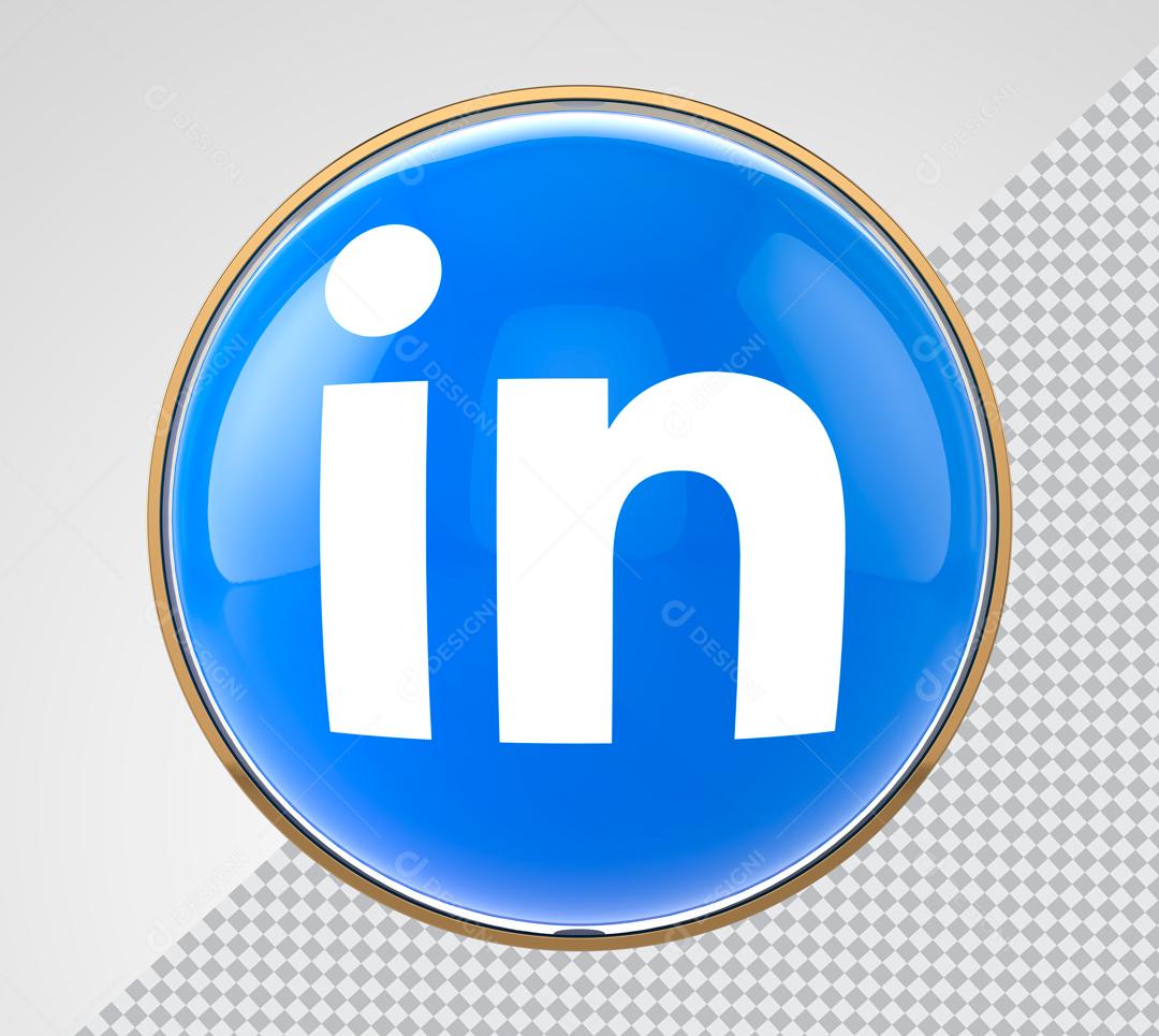 Linkedin Ícone 3D Elemento Para Composição PSD