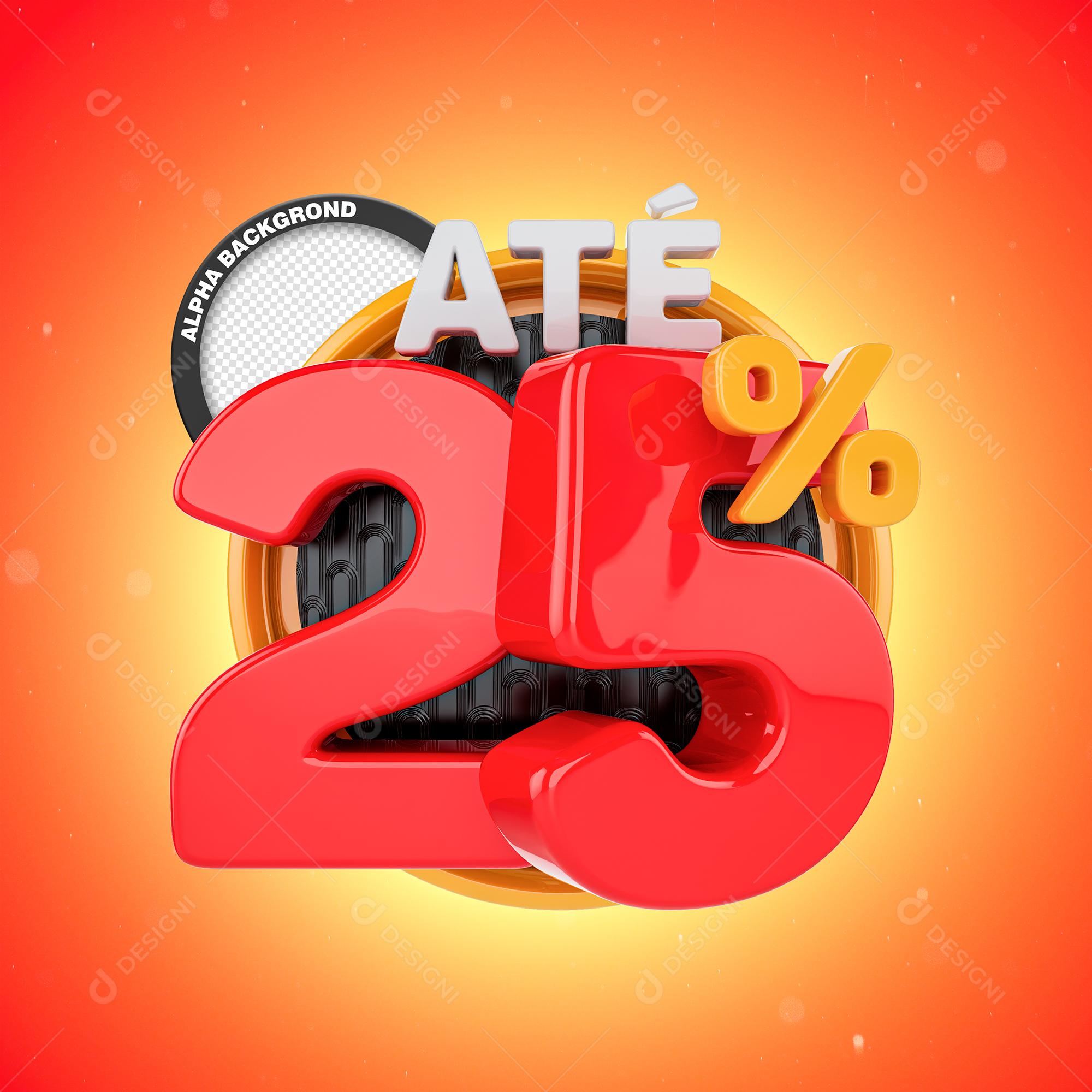 Selo 3D Para Composição Até 25% PNG Transparente