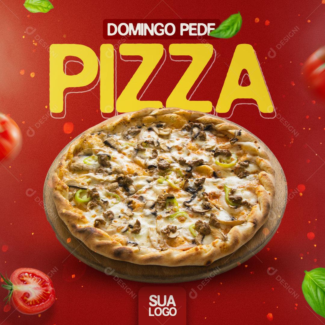 Domingo é Dia De Pizza Venha Conhecer Social Media PSD Editável