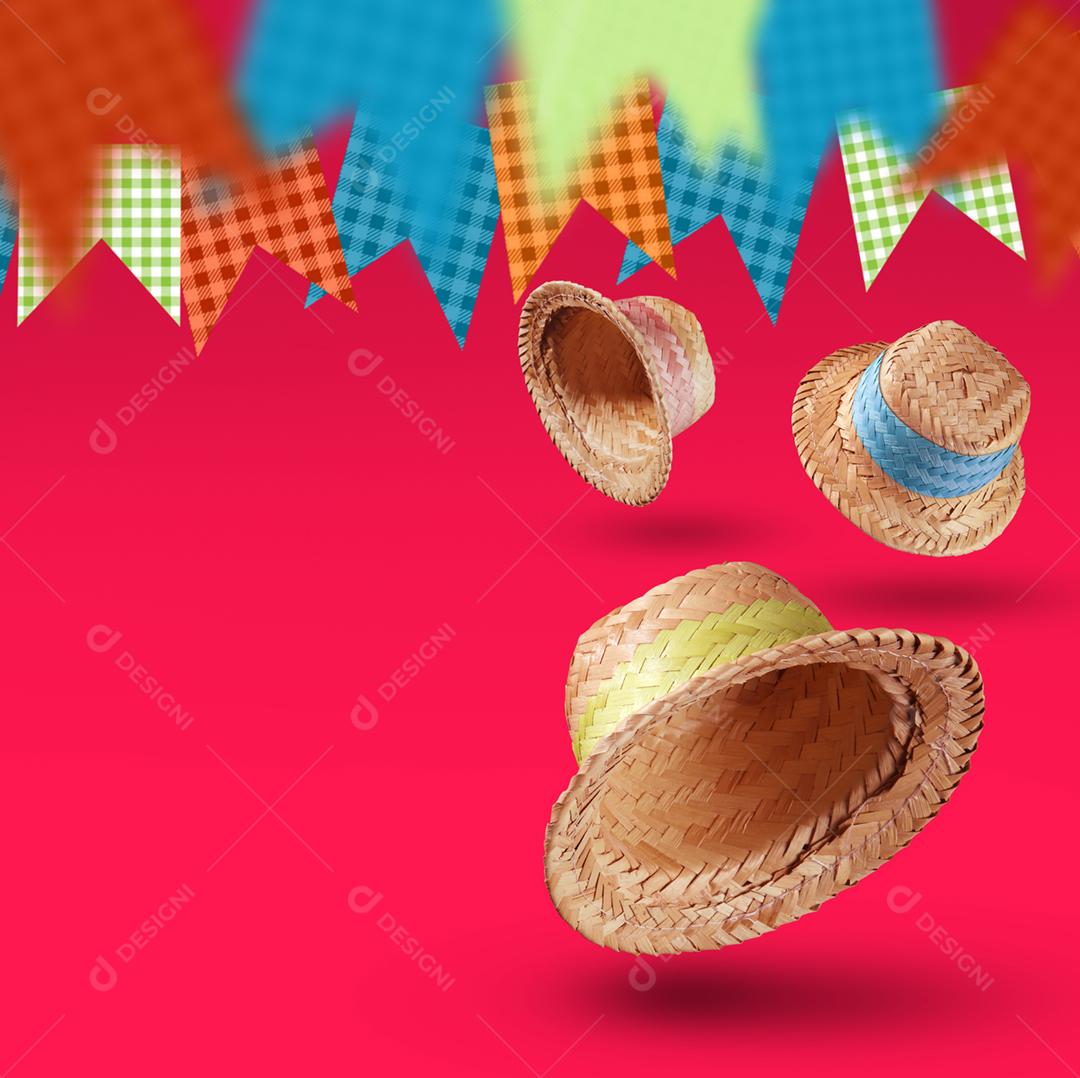 Grupo de chapéus da Festa Junina, uma festa típica brasileira em um