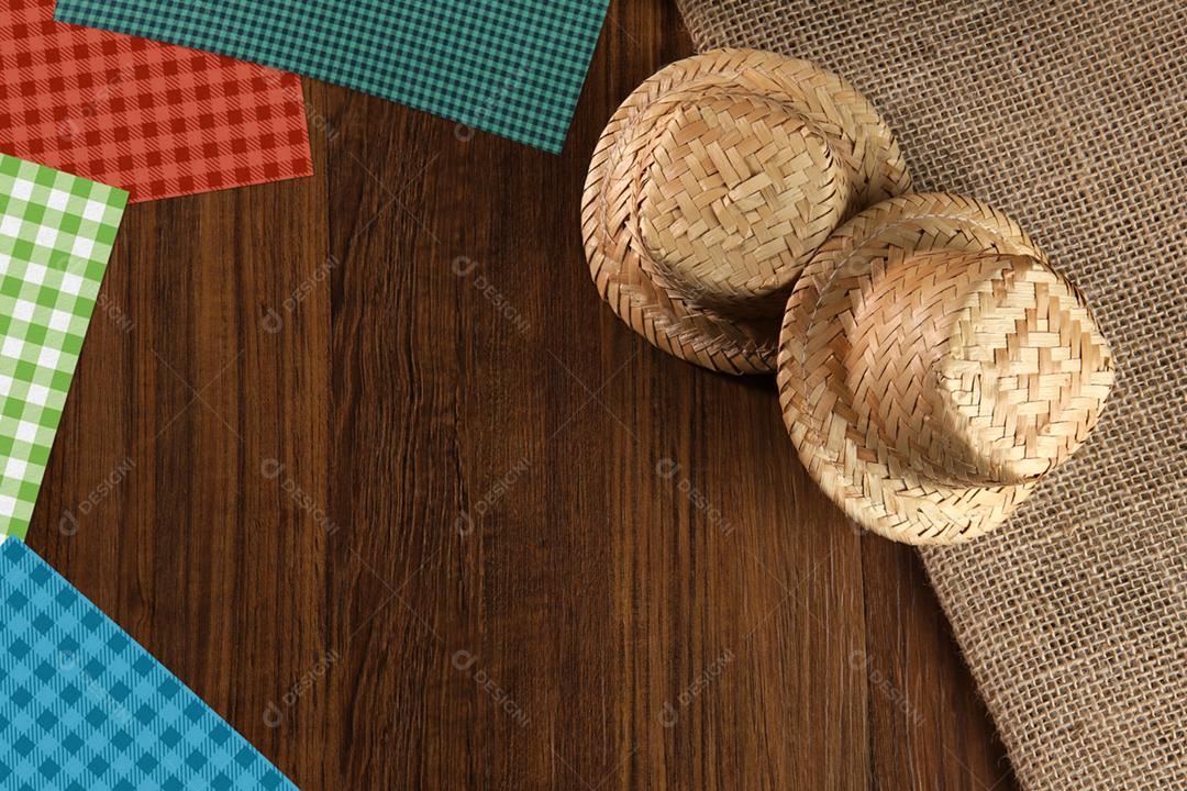 Grupo de chapéus da Festa Junina, uma festa típica brasileira em um