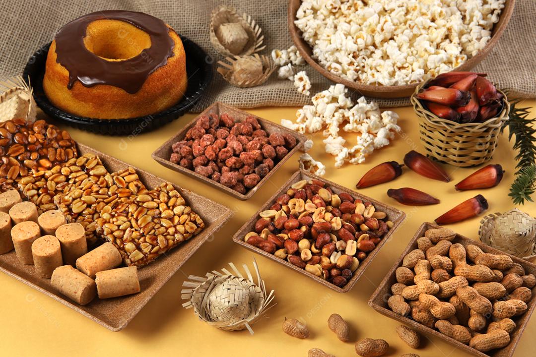 Delicious sweets and snacks for the Brazilian Festa Junina, Braz