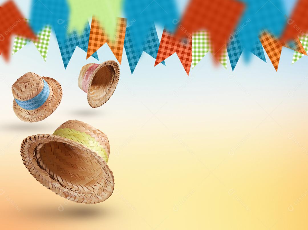 Grupo de chapéus da Festa Junina, uma festa típica brasileira em um