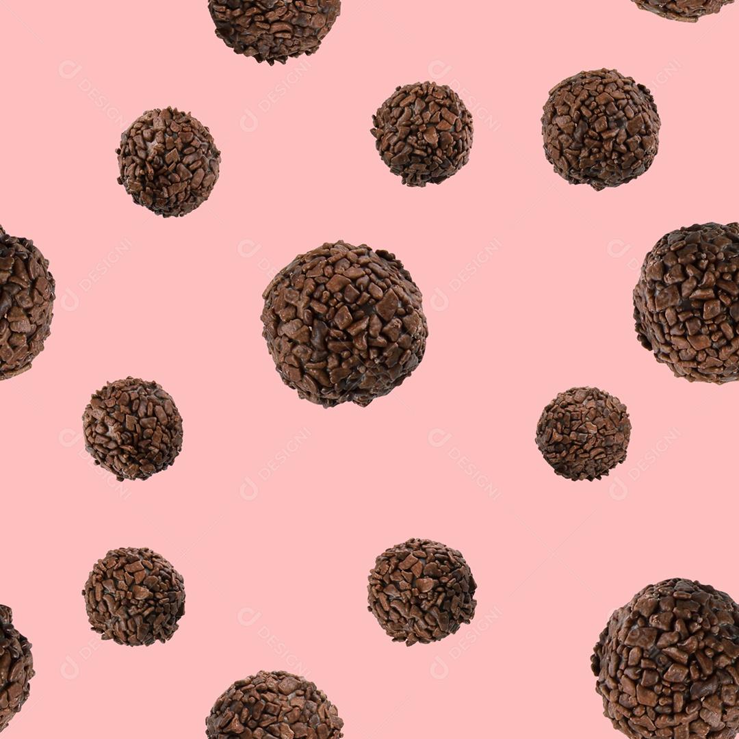 Brigadeiro, um doce de chocolate tradicional brasileiro. Contínuo