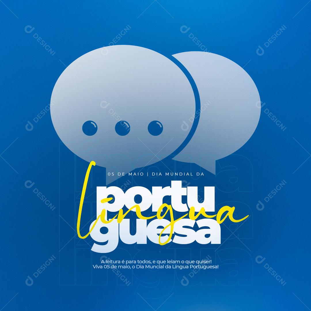 Social Media Dia Mundial da Língua Portuguesa 05 de Maio PSD Editável