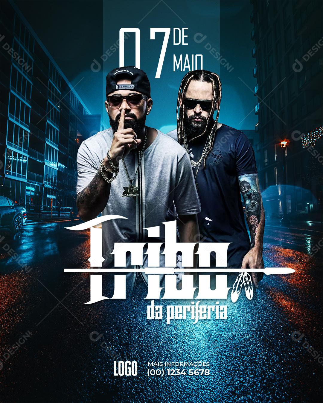 Flyer Show Eventos Tribo da Periferia Social Media PSD Editável