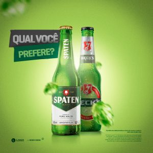 Post Bebidas Cerveja Spaten ou Becks Social Media PSD Editável