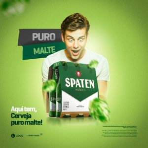 Post Bebidas Cerveja Spaten Social Media PSD Editável