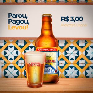 Post Bebidas Cerveja Antarctica Original Social Media PSD Editável