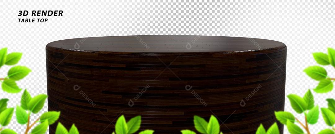 Elemento 3D Podium Tronco de Madeira PSD