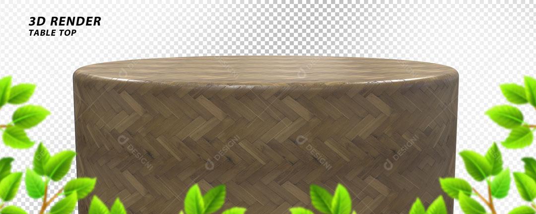 Elemento 3D Podium Tronco de Madeira PSD