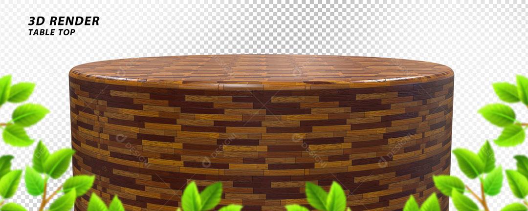 Elemento 3D Podium Tronco de Madeira PSD