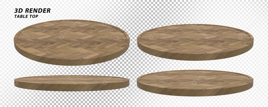 Placas de Madeira Elementos 3D Para Composição PSD