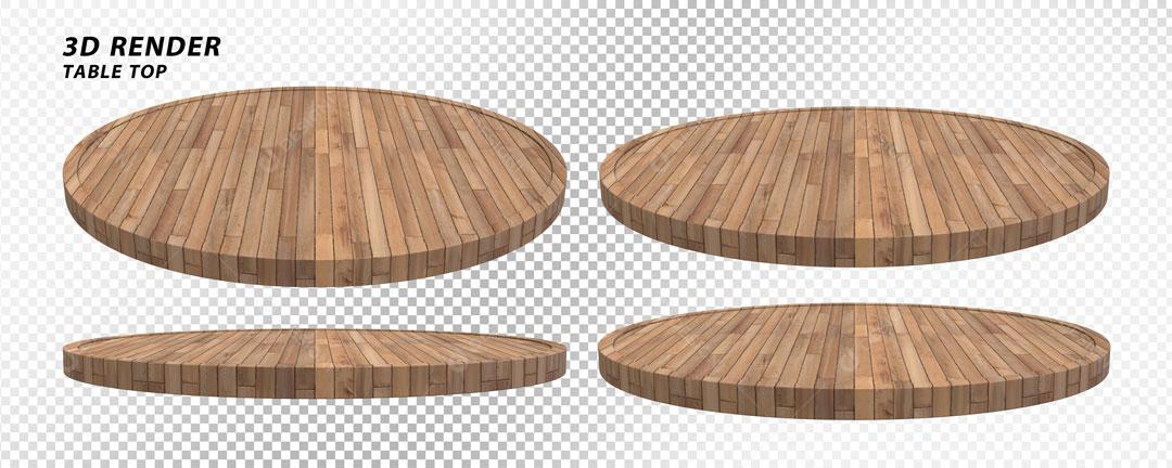 Placas de Madeira Elementos 3D Para Composição PSD