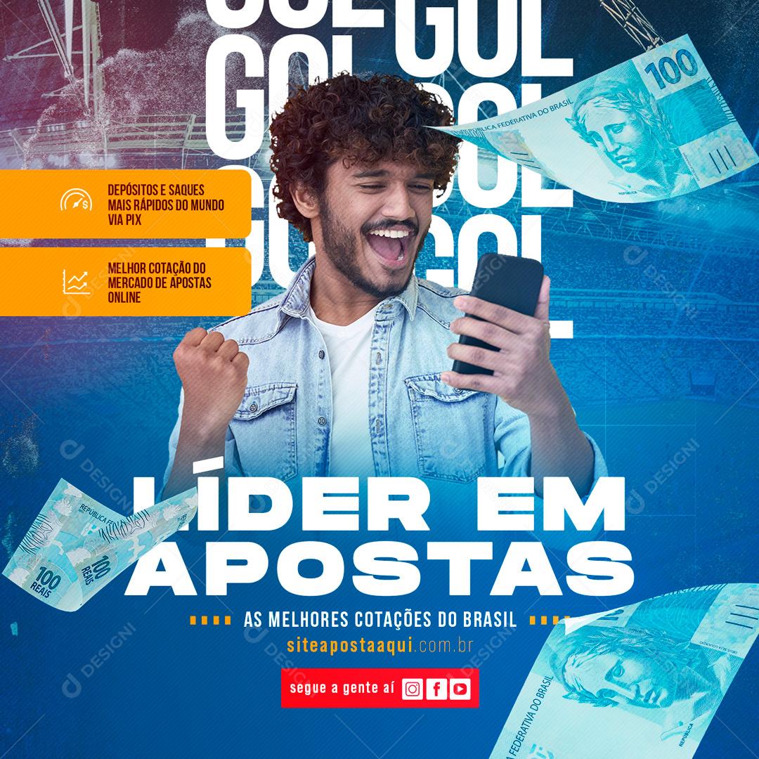 Social Media Casa de Apostas Líder em Apostas PSD Editável