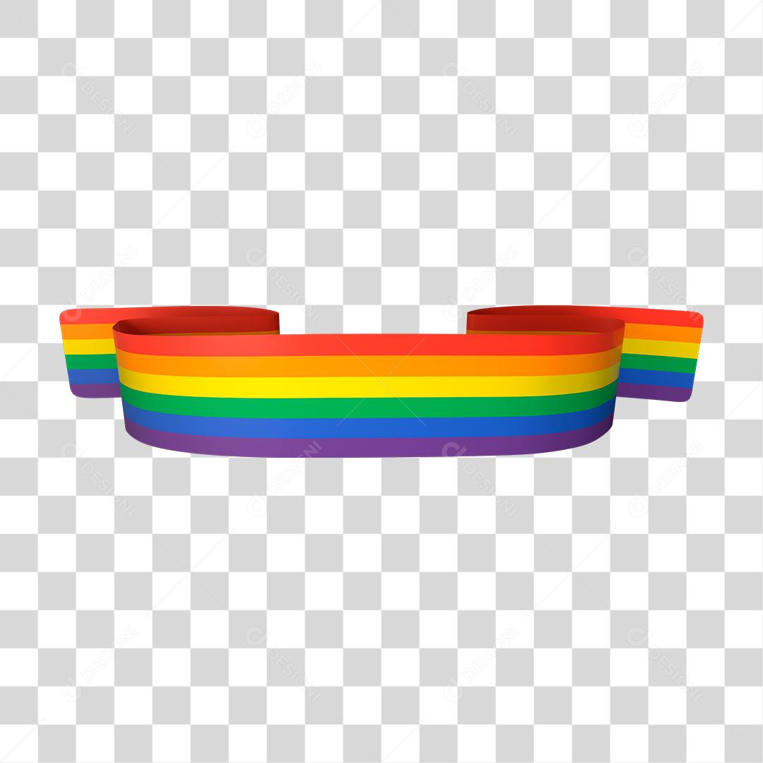 Elemento em 3D com cores da bandeira do orgulho gay