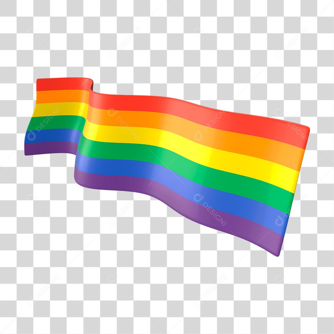 Elemento em 3D com cores da bandeira do orgulho gay