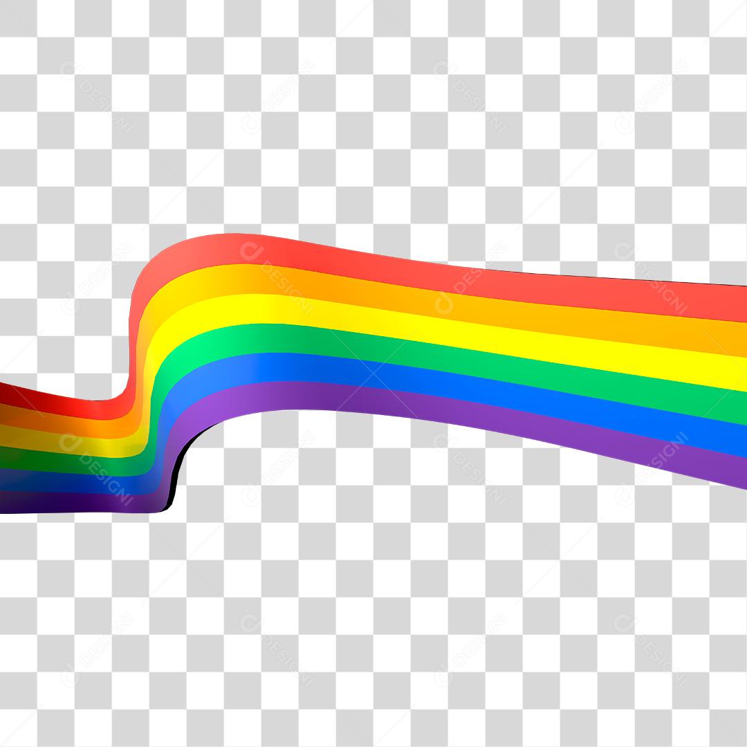 Elemento em 3D com cores da bandeira do orgulho gay