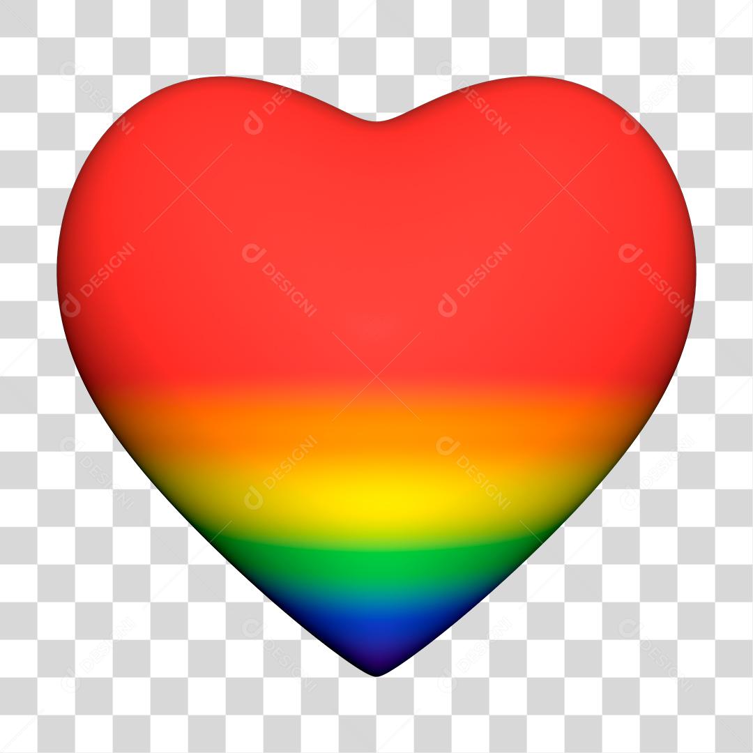 Corações elemento em 3D com orgulho gay