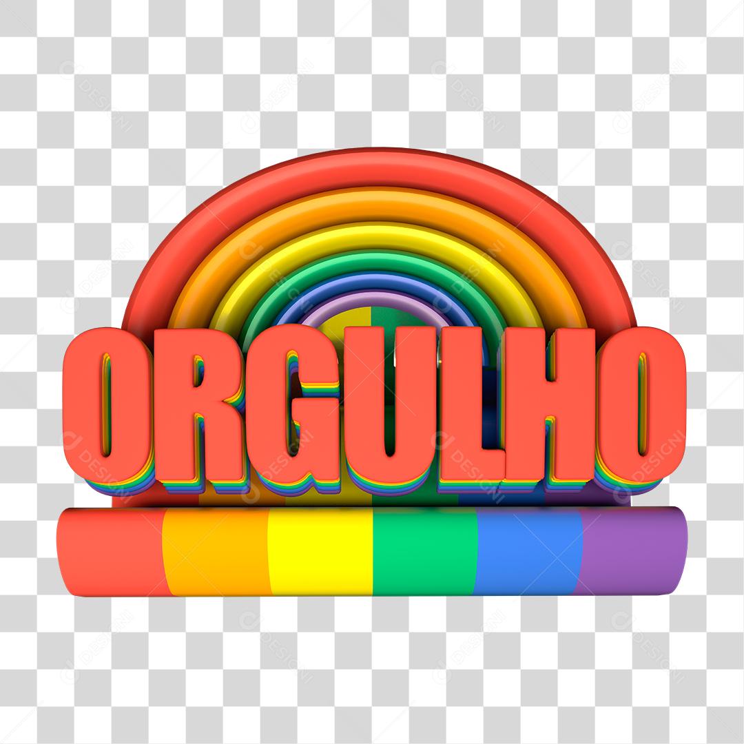 Selo 3D Arco-íris Orgulho LGBT PNG Transparente