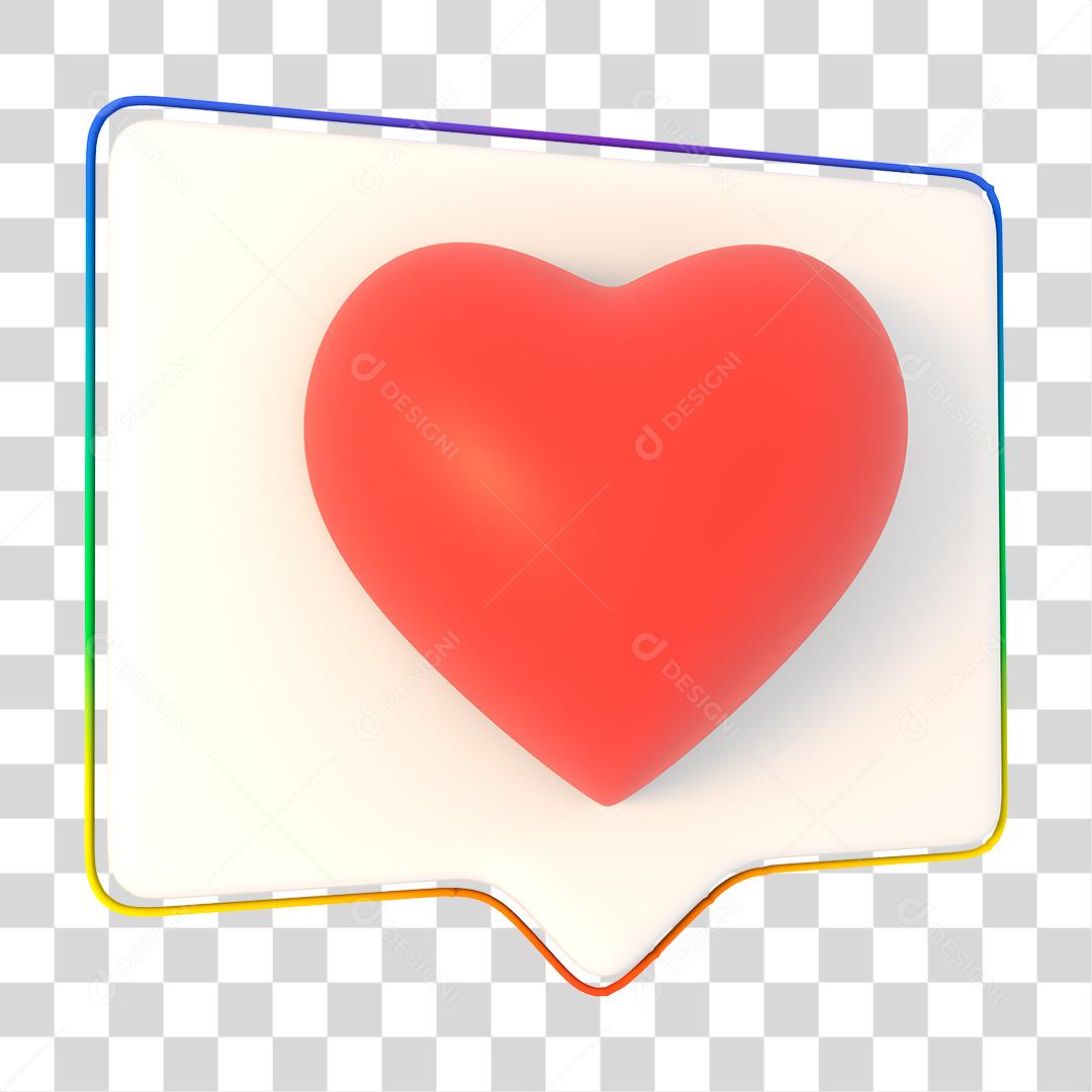 Elemento 3D Para Composição Coração Em Forma PNG Transparente