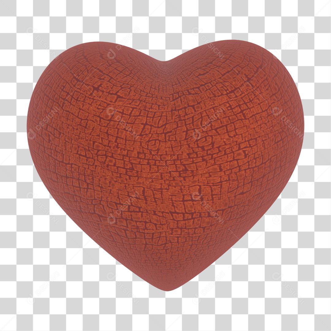 Elemento 3D Coração Vermelho De Terra PNG Transparente