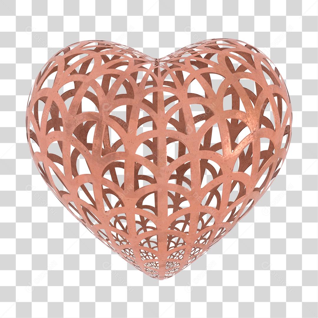 Elemento 3D Coração Vermelho PNG Transparente