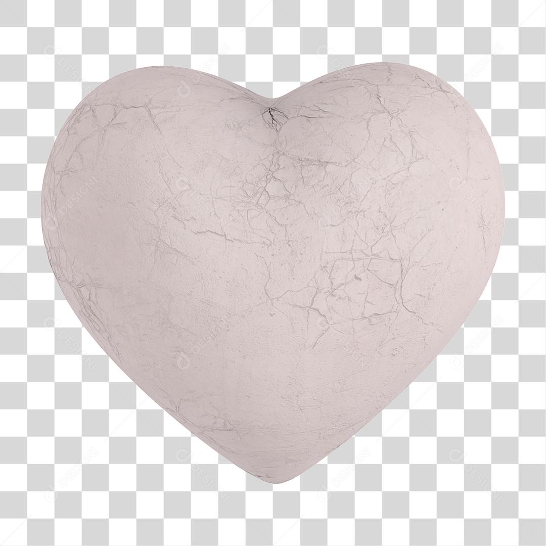 Elemento 3D Coração De Cimento PNG Transparente