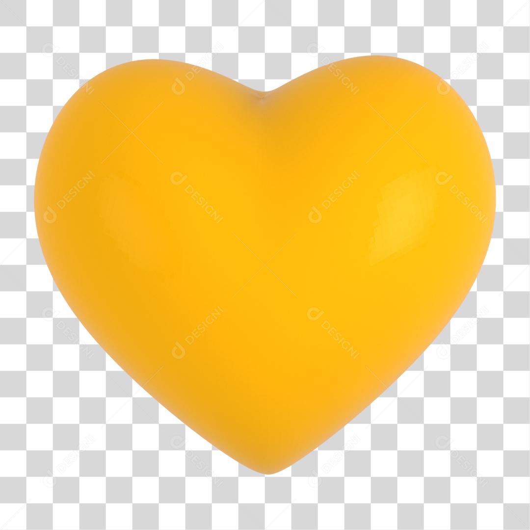 Coração Amarelo PNG Transparente
