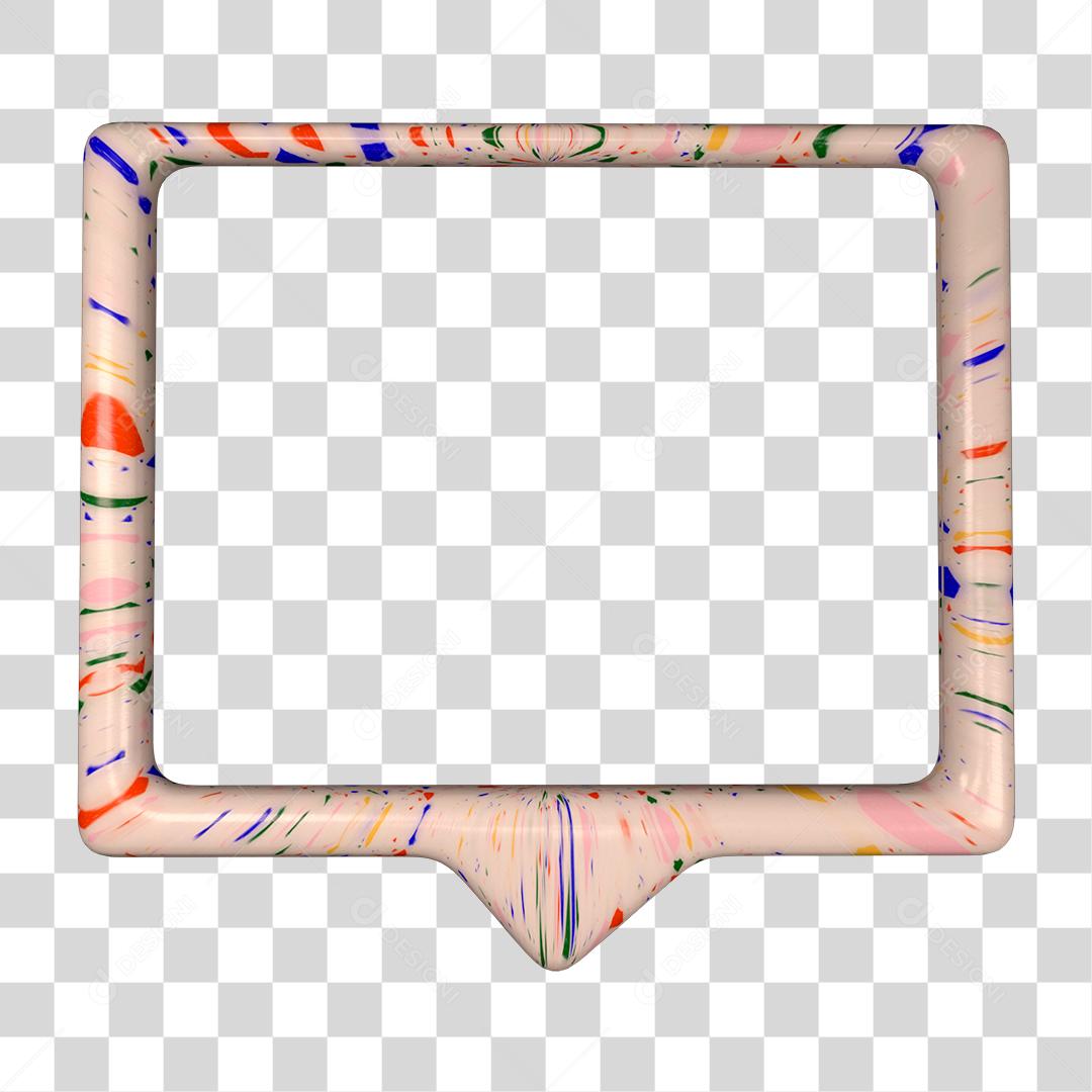 Quadro com bordas decorativa elemento para composição PNG