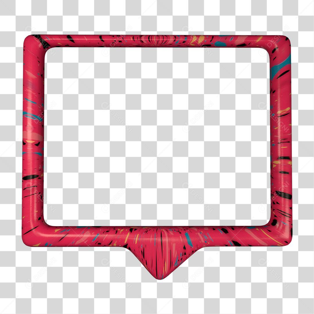 Quadro vermelho com bordas decorativa elemento para composição PNG