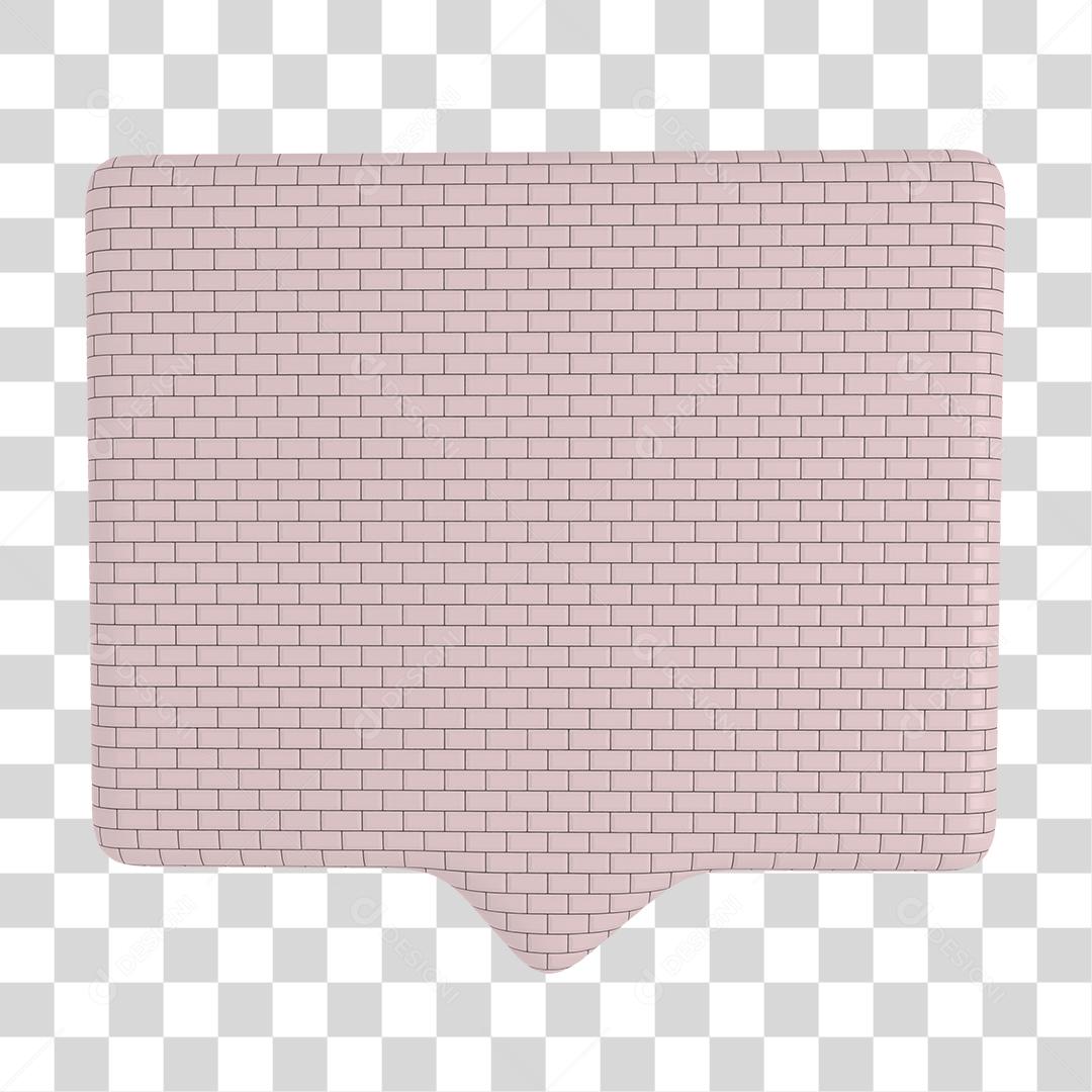 Sinal 3D com textura de tijolo preto PNG Transparente