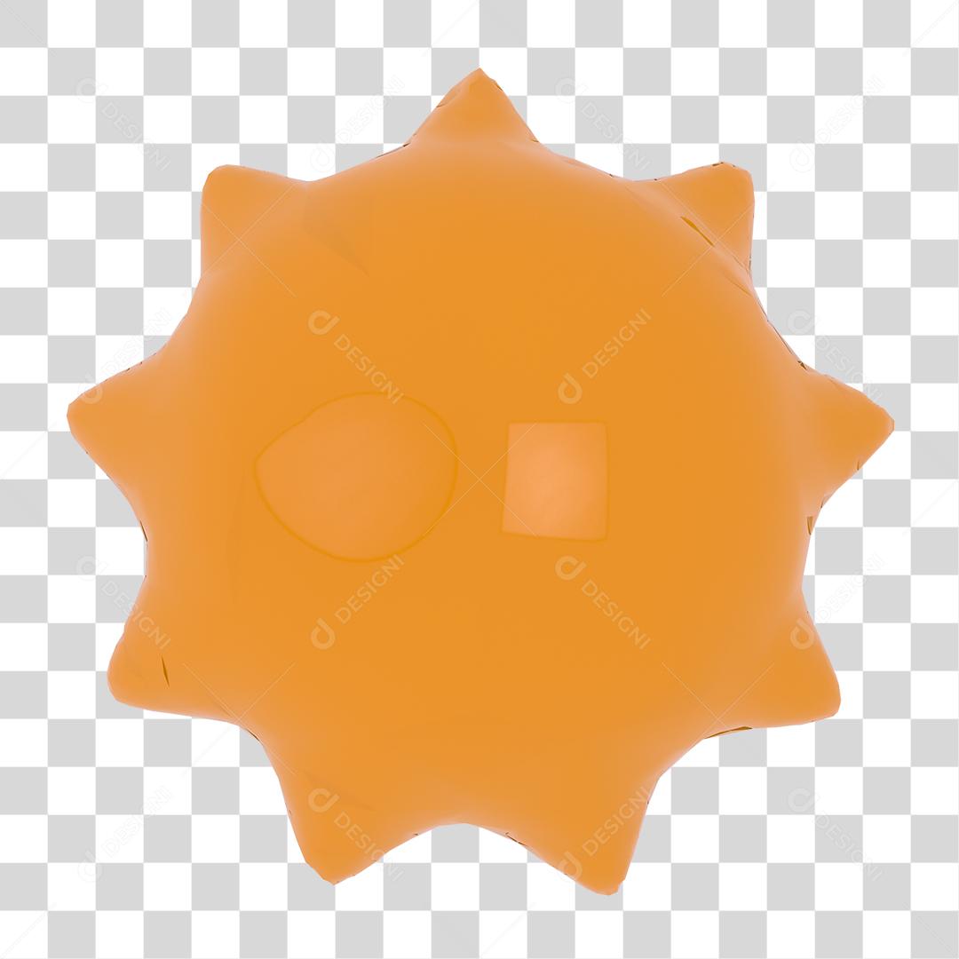 Sol laranja elemento em 3D PNG transparente