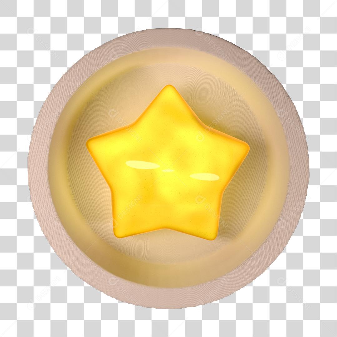 Estrela dourada elemento em 3d