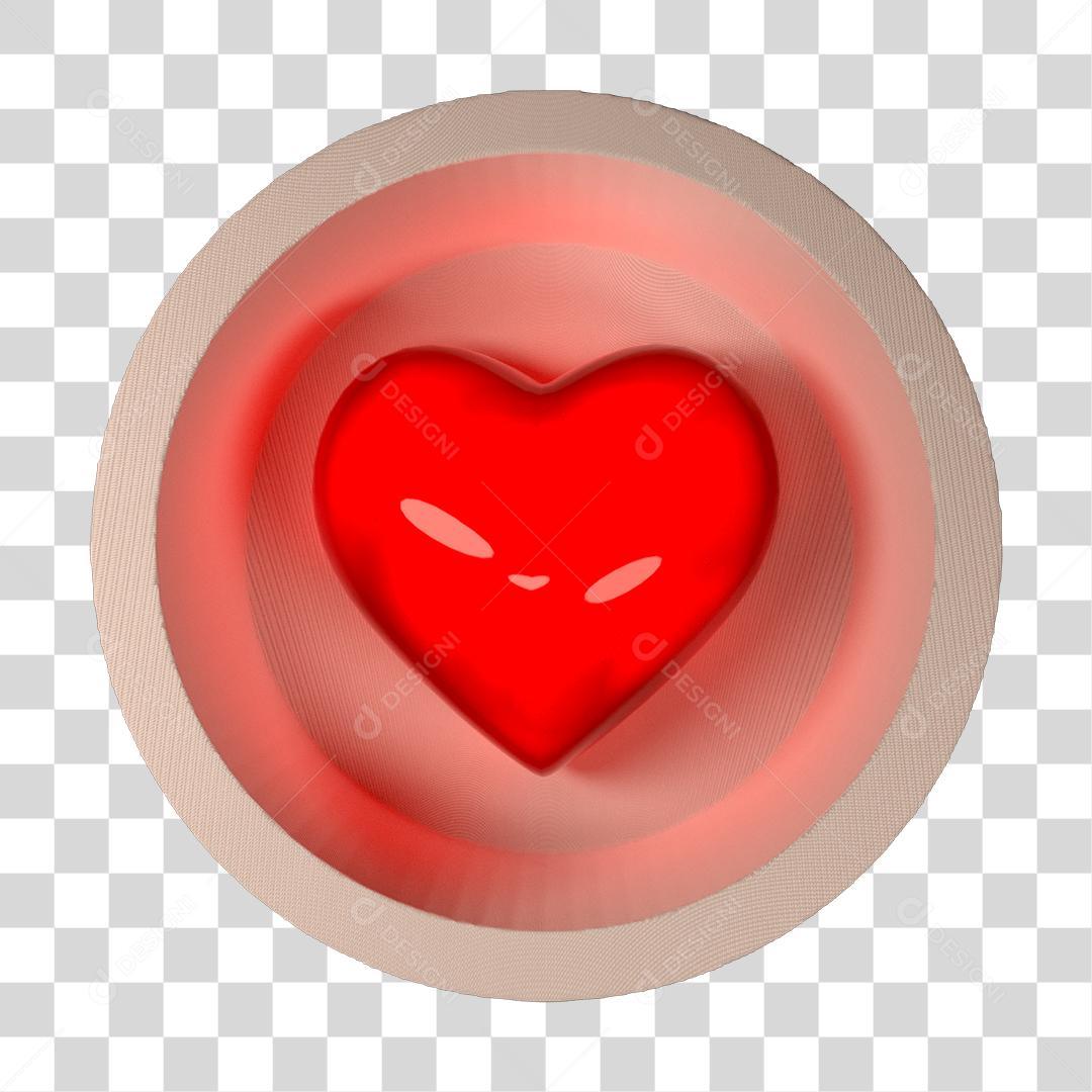 Emoji like coração elemento em 3D