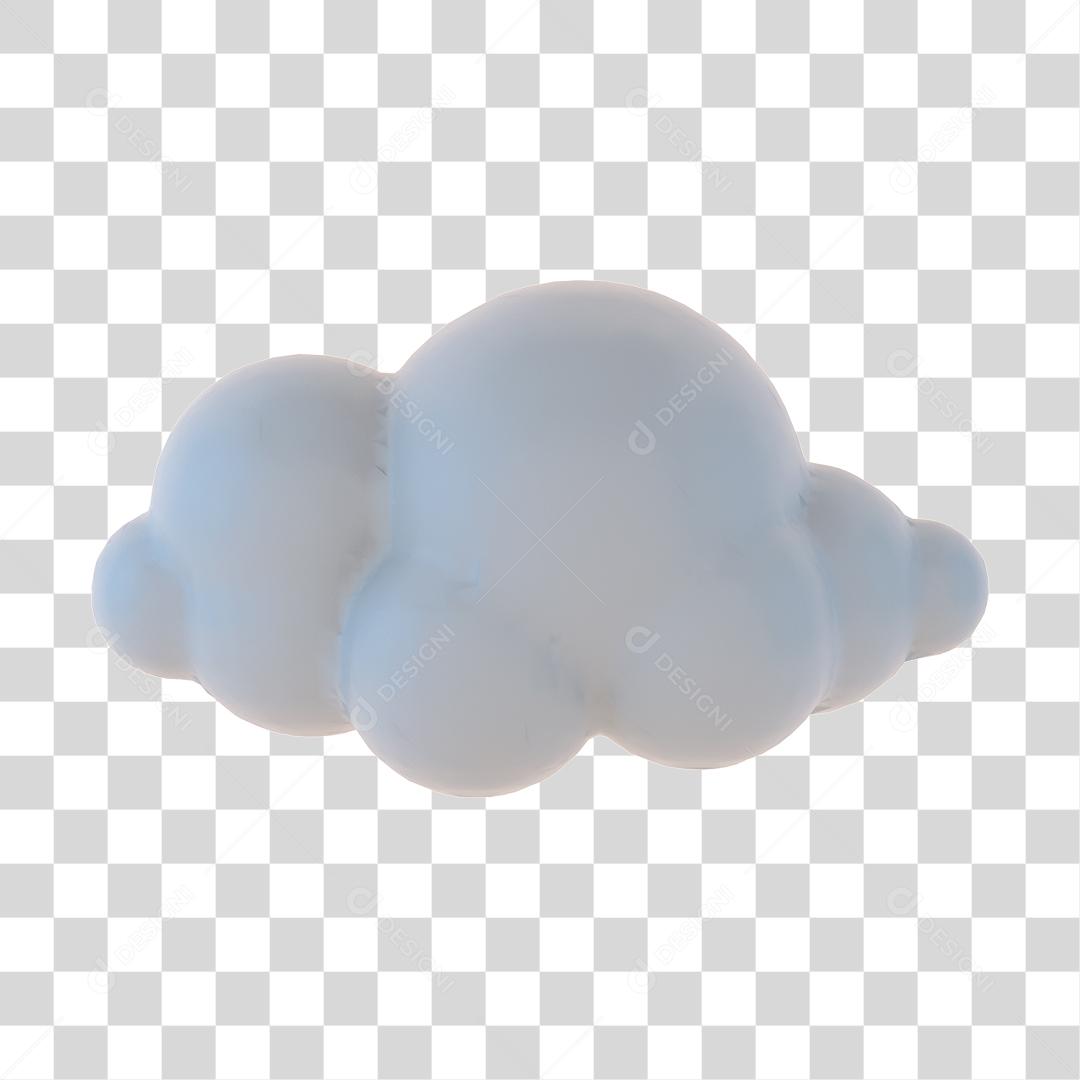 Desenho Nuvem Branca 3D PNG Transparente