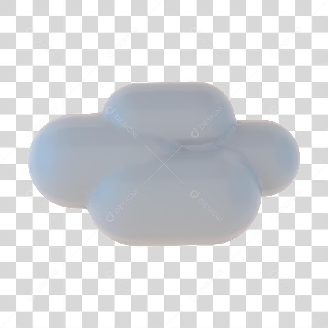 Desenho Nuvem Branca 3D PNG Transparente