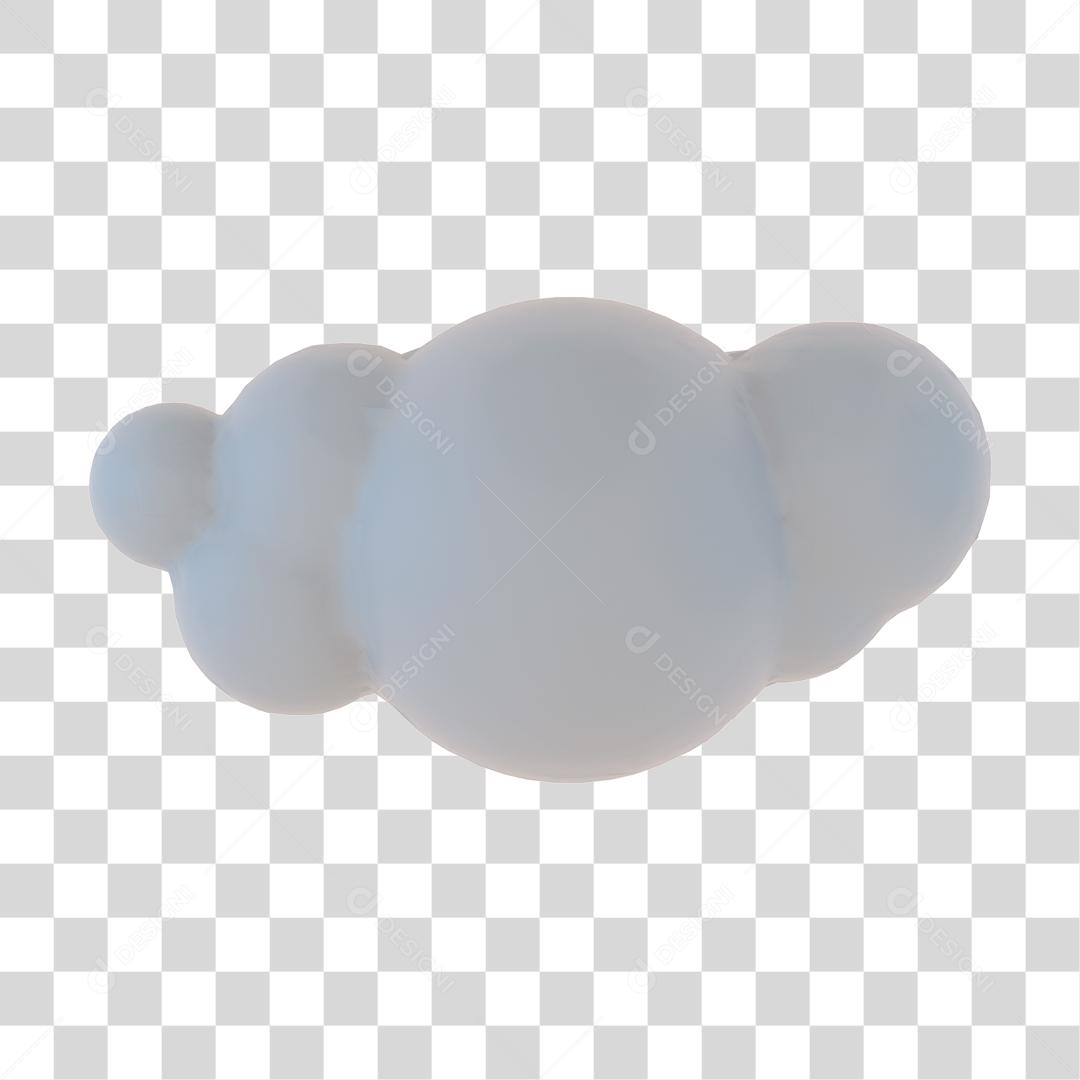 Desenho Nuvem Branca 3D PNG Transparente