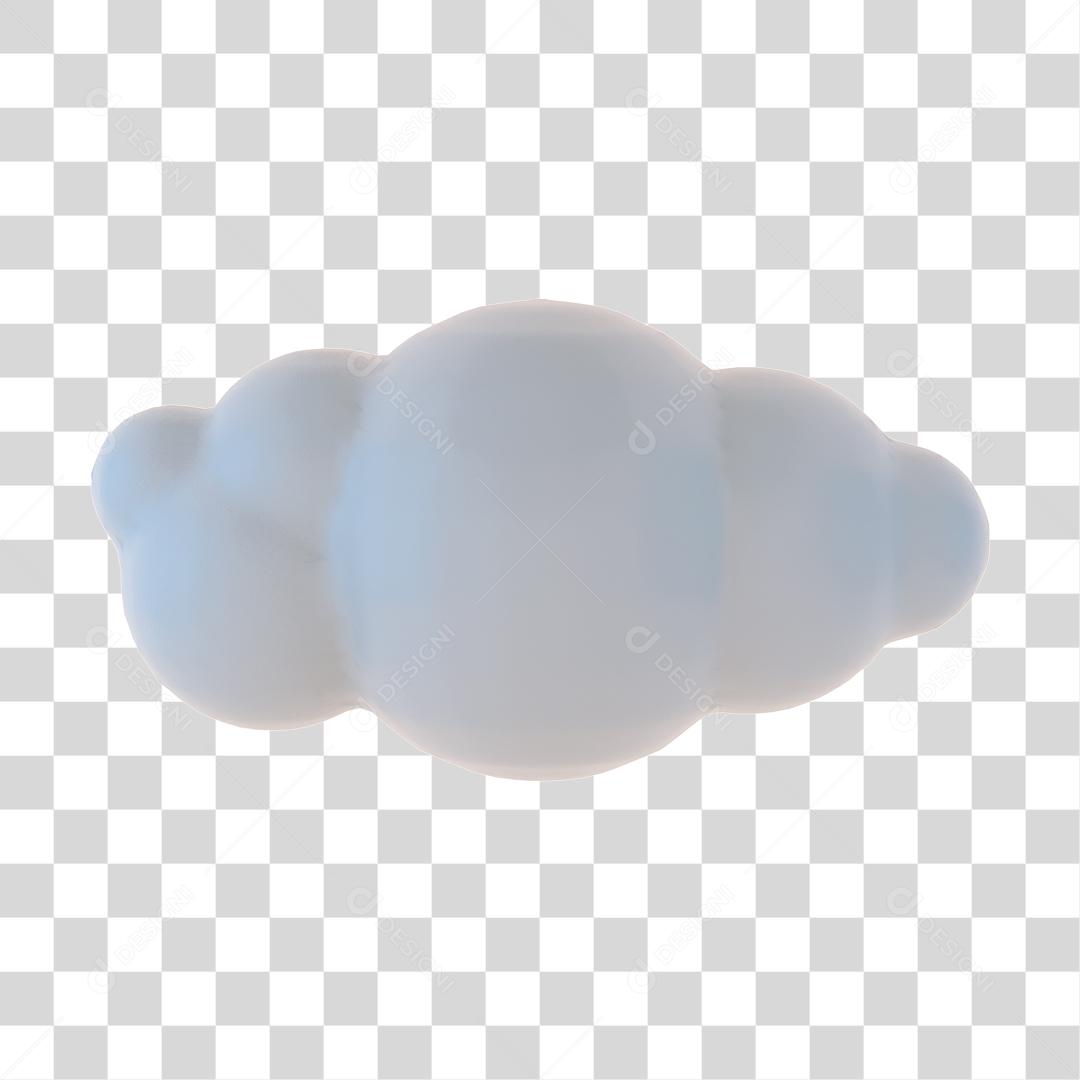 Desenho Nuvem Branca 3D PNG Transparente