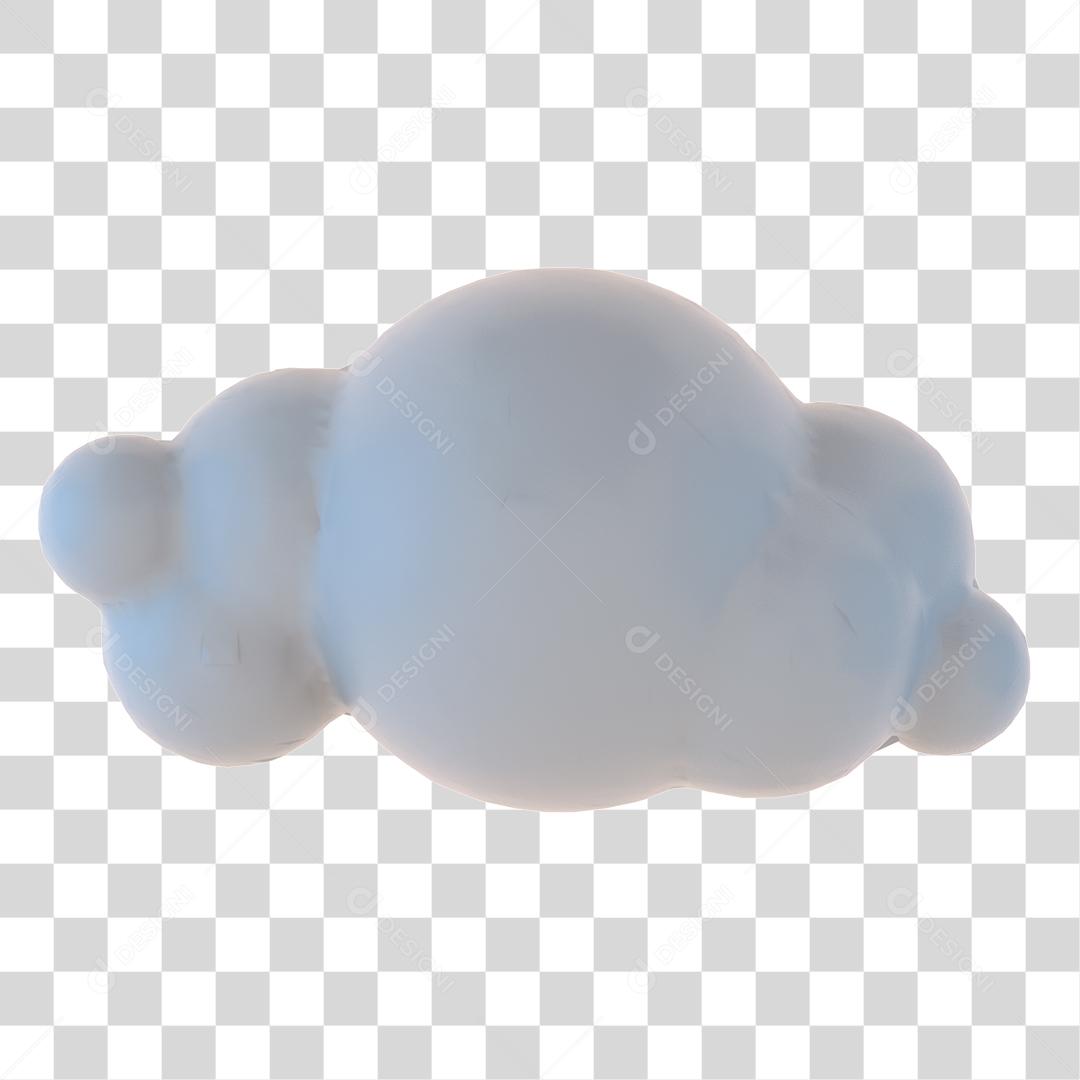 Nuvem 3D  Branca de Chuva PNG Transparente
