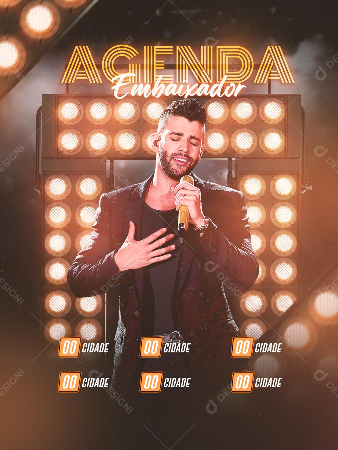 Flyer Show Agenda Embaixador Gusttavo Lima Social Media PSD Editável