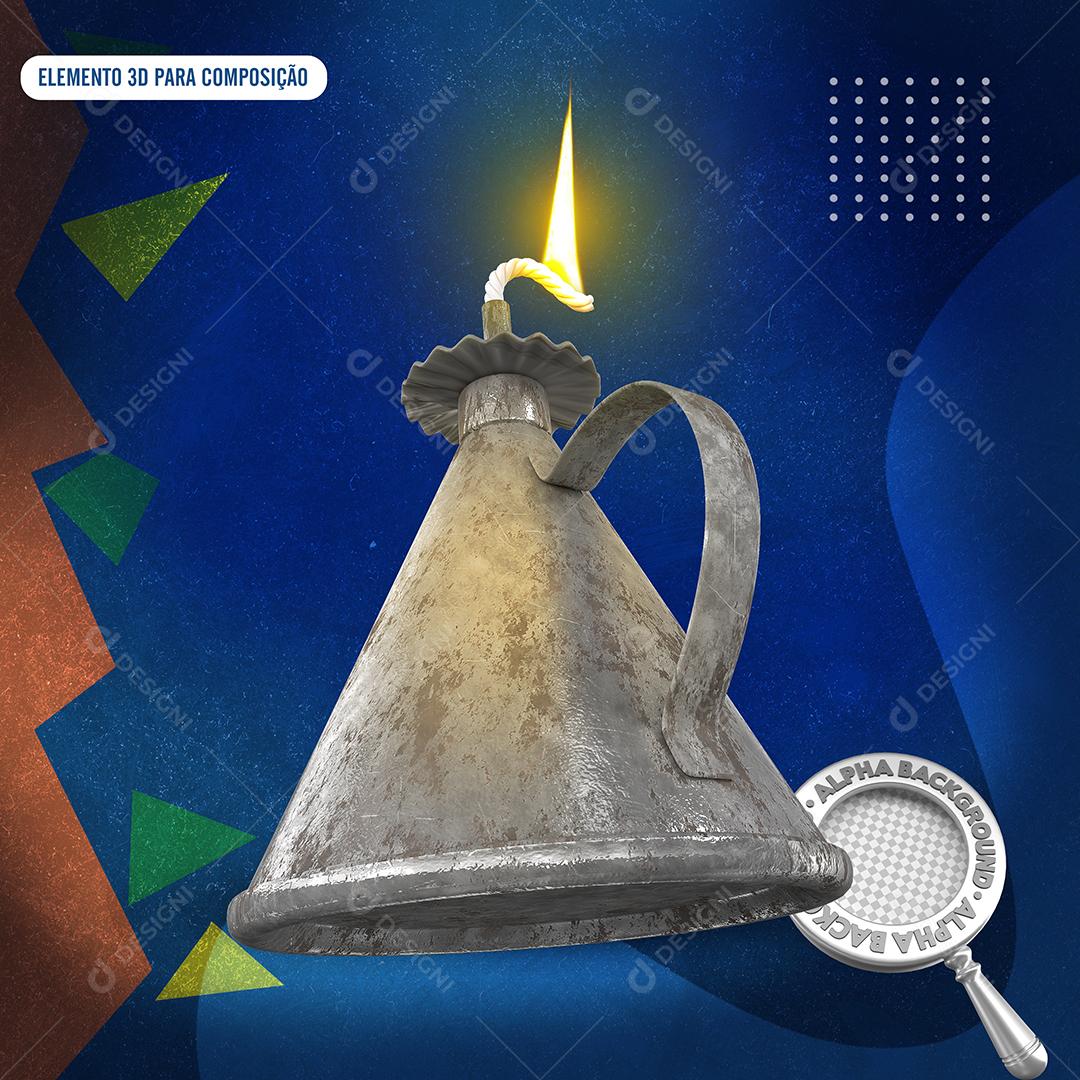 Lamparina 3D Elemento Para Composição PSD