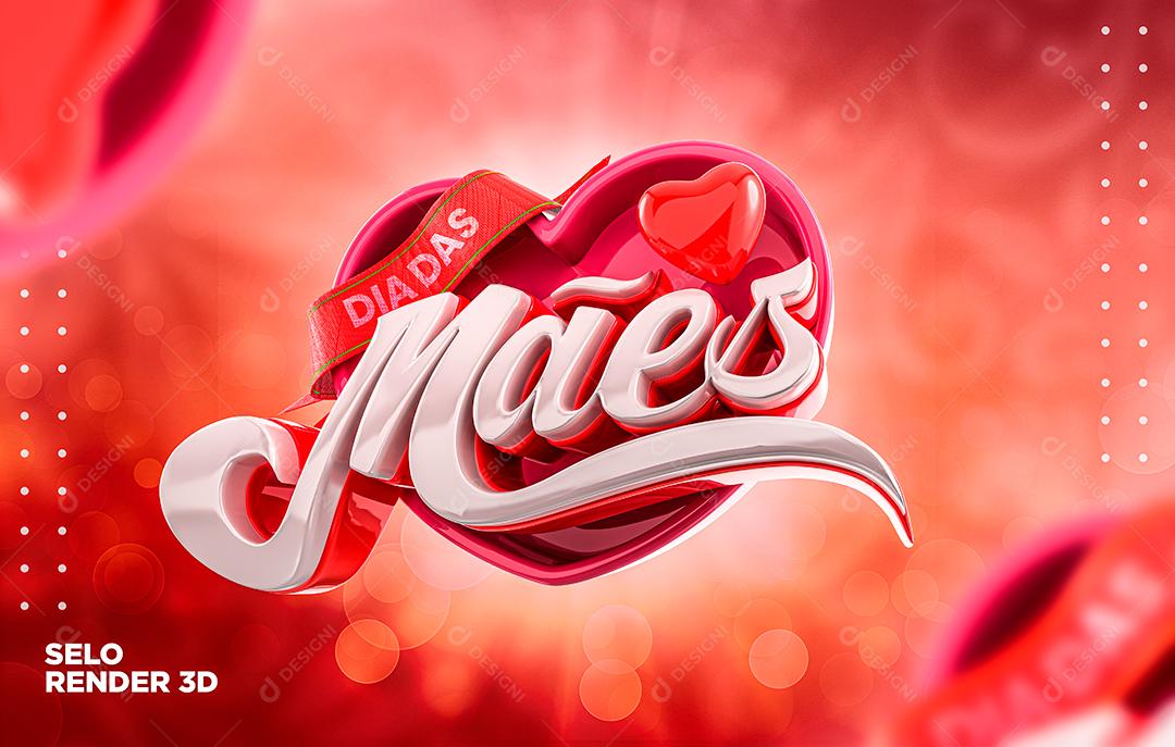 Dia Das Mães Selo 3D Para Composição PSD