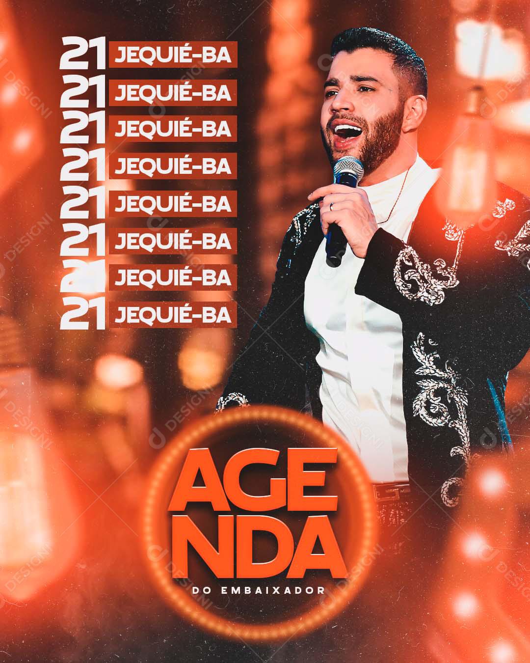 Flyer Agenda Semanal Gustavo Lima Social Media PSD Editável