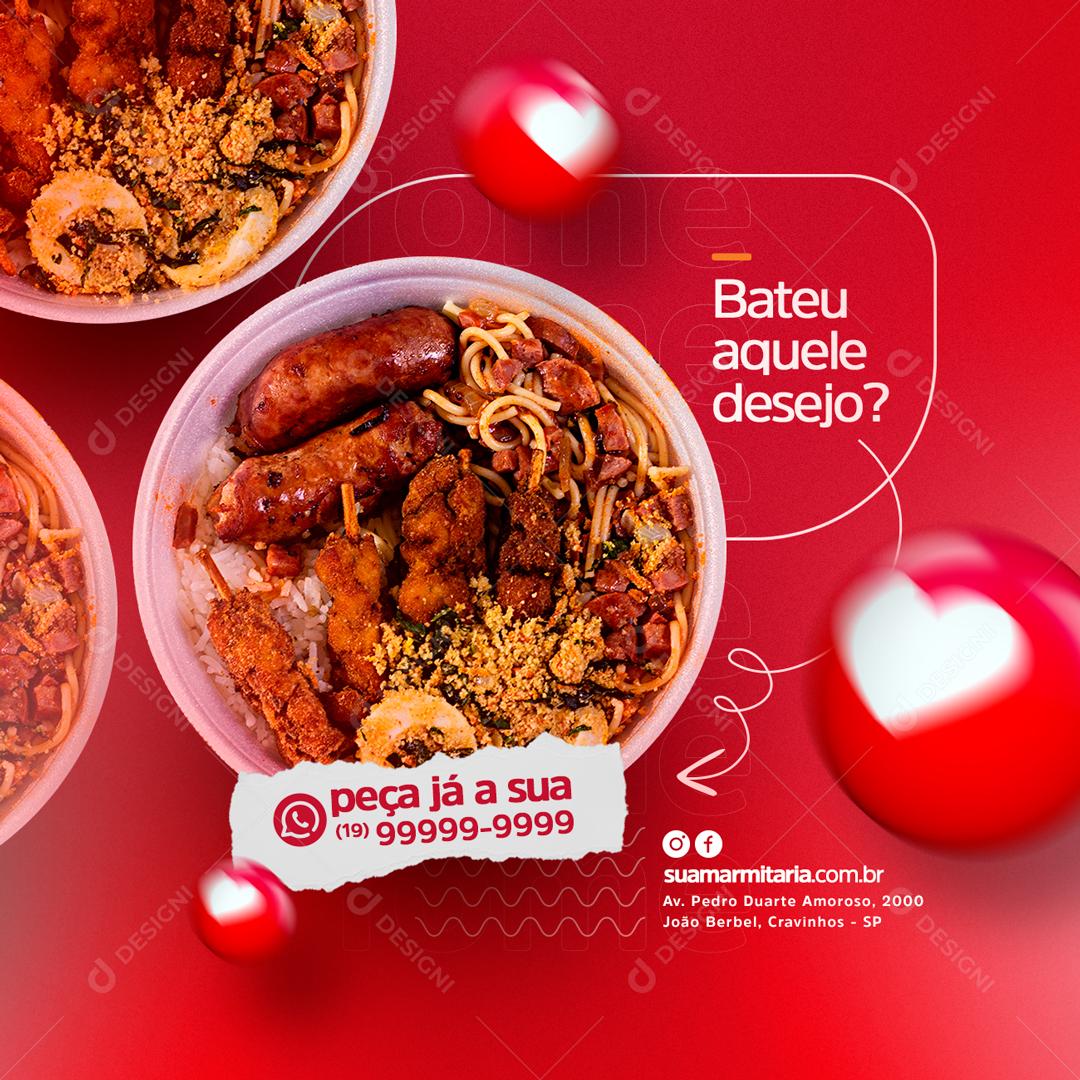 Social Media Bateu aquele Desejo Restaurante PSD Editável