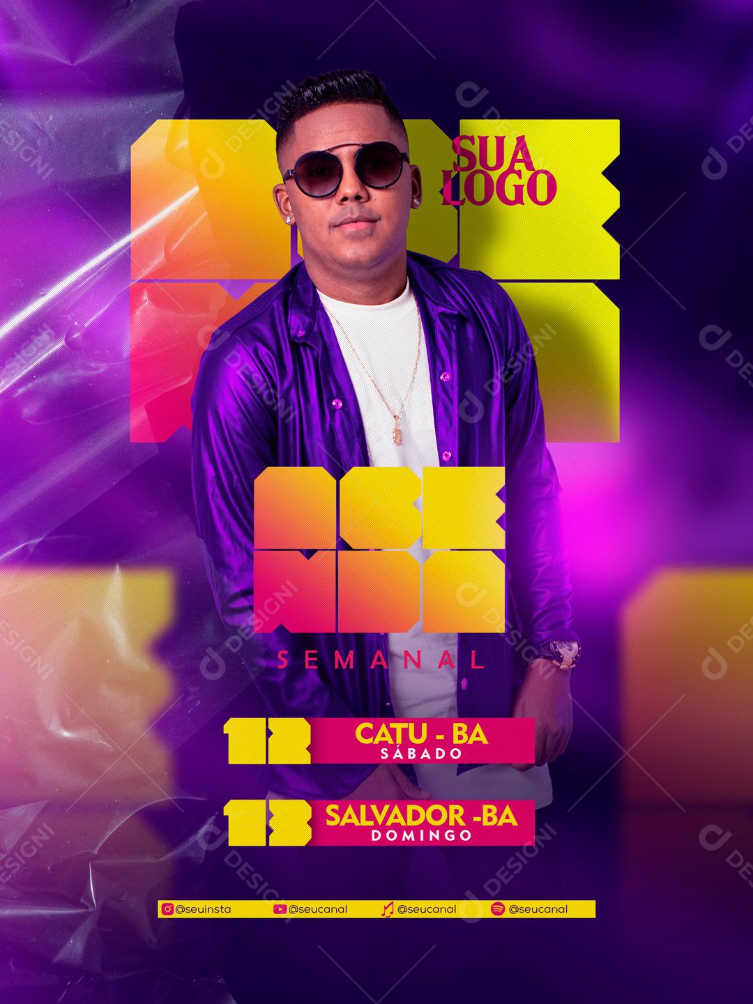 Flyer Agenda Semanal De Shows Social Media PSD Editável