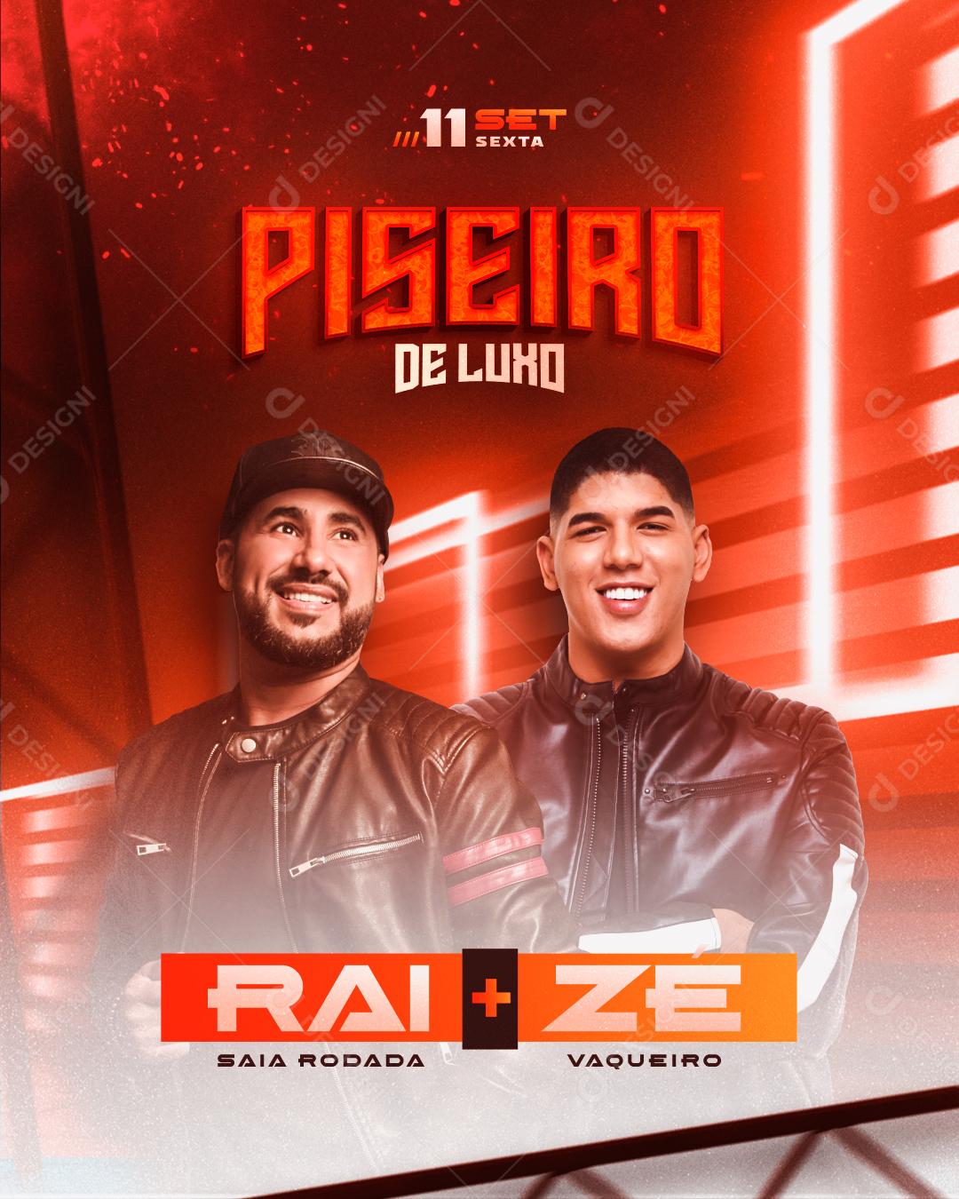 Flyer Show Piseiro de Luxo Artistas Cantores Social Media PSD Editável