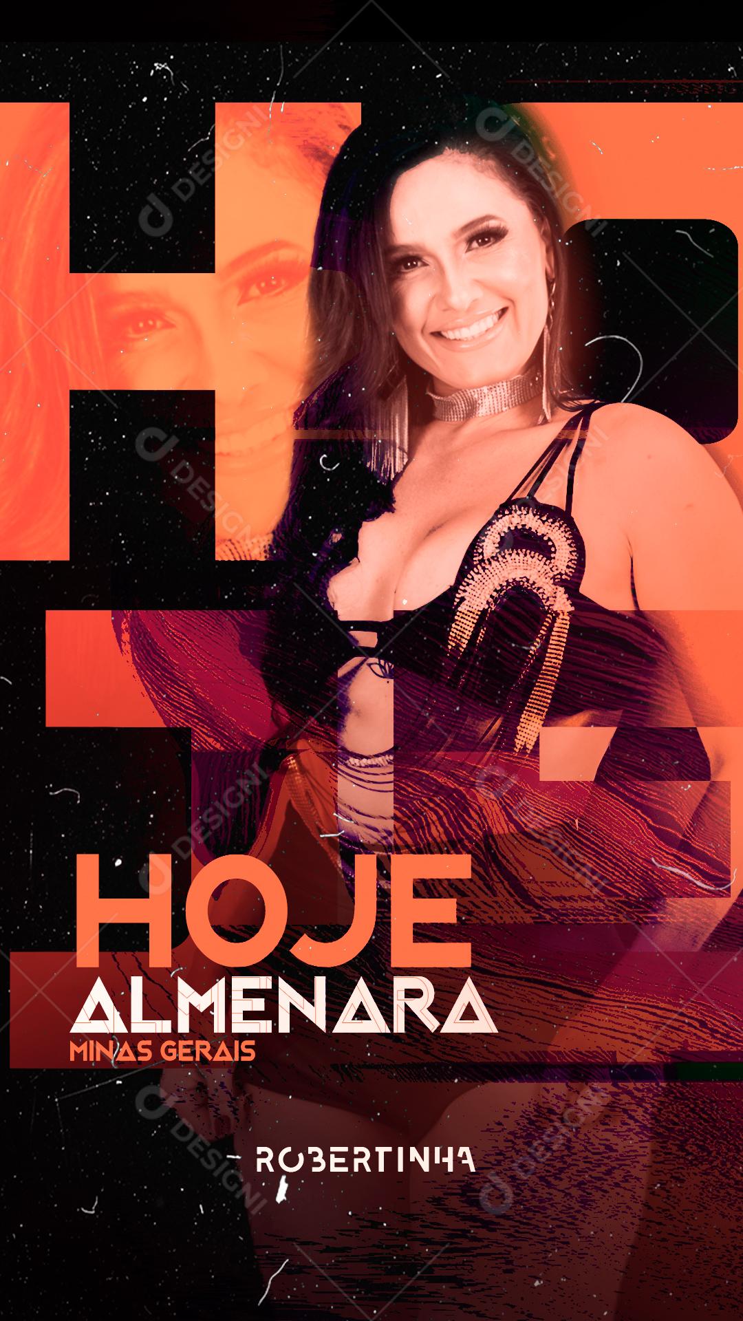 Flyer Story Show Hoje Cantora Robertinha Social Media PSD Editável