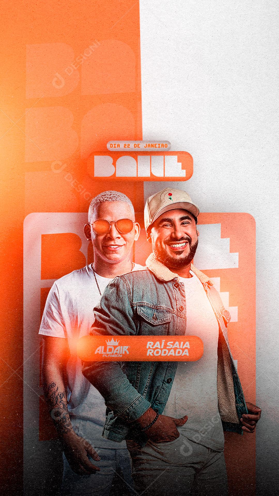 Flyer Baiel Raí Saia Rodada Shows Social Media PSD Editável