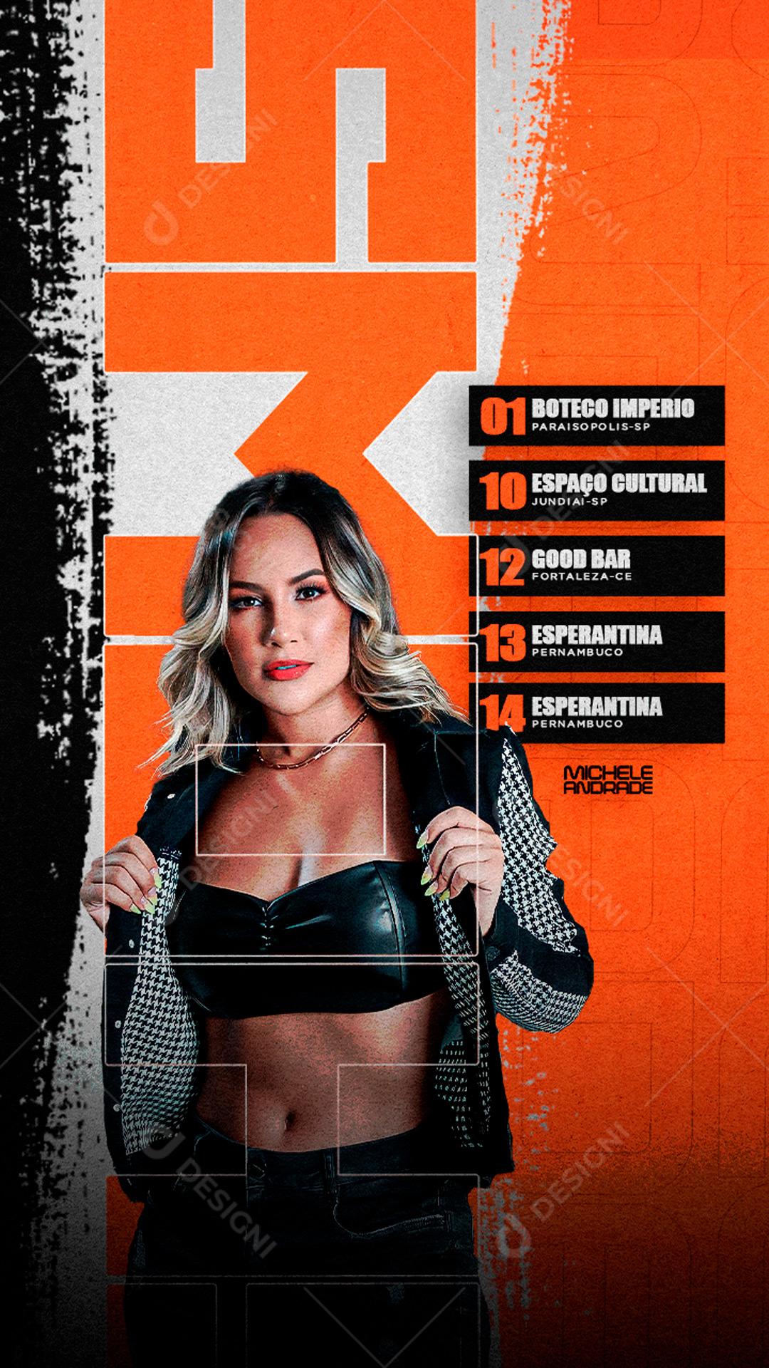 Michele Andrade Weekly Agenda Flyer Social Media Editable PSD